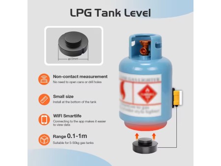 Moray ME204W Tuya Smartlife APP WiFi Mobile APP Wifi Gas Level Sensor for LPG Tank Gas Level Indicator