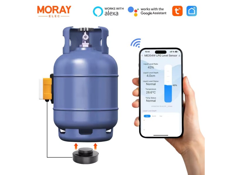 Moray ME204W Tuya Smartlife APP WiFi Mobile APP Wifi Gas Level Sensor for LPG Tank Gas Level Indicator